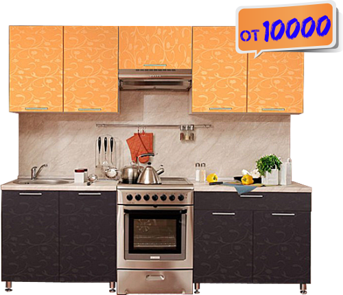 Готовая кухня за 10000 рублей погонный метр. Недорогая кухня по индивидуальному дизайну